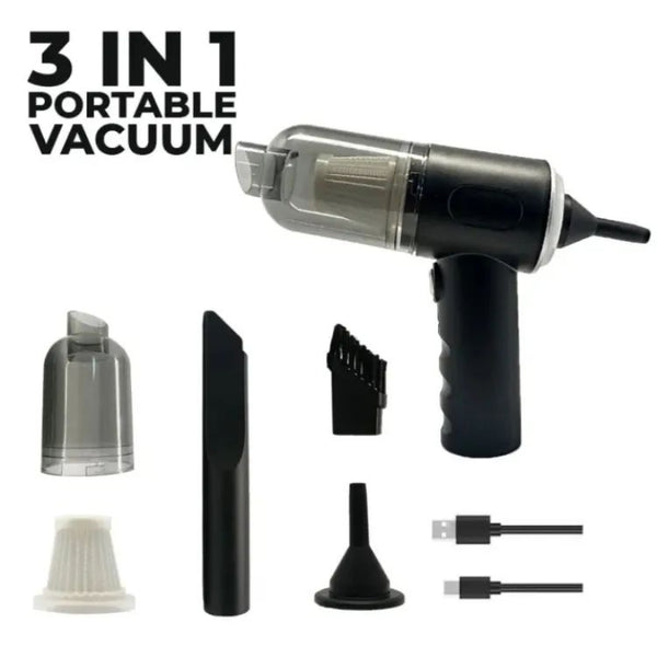 3-in-1 Portable Vacuum Cleaner – Wireless, Rechargeable & Multifunctional Dust Remover